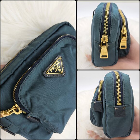 Prada  Teal Tessuto Nylon Mini Pouch - Picture 15 of 17